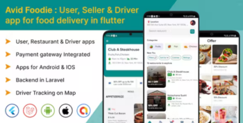 Avid Foodie – User, seller & driver app for food delivery in flutter