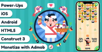 Premium Source – Sushi Shooting Match 3 – HTMLL5,Construct3