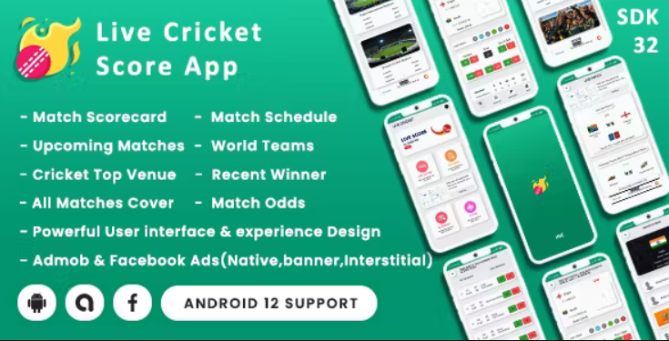 Live Cricket Score and Schedule (Android 12 Supported & SDK 32)