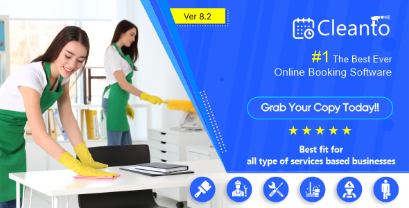 Online bookings management system for maid services and cleaning companies – Cleanto 8.3