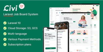 Civi - Theme for JobCore Laravel Job Board CMS 1.1