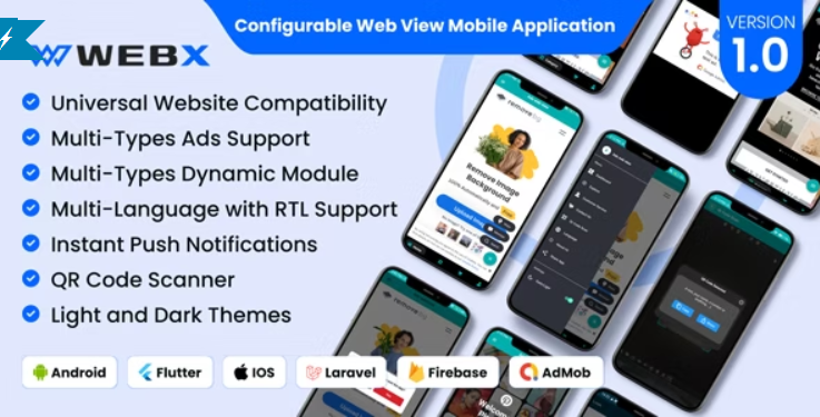WebX - Configurable Web View Mobile Application | Convert Website To Flutter App 2.0