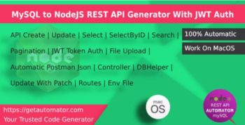 [MacOs Verison] NodeJS REST API Generator from MySQL + Postman API + JWT Auth 29 June 2022