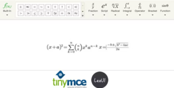 TinyMCE4 Formula Editor 16 February 2016