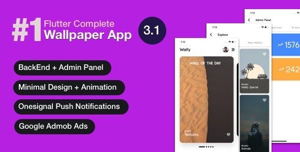 Flutter Wallpaper App for Android – Full App + Admin Panel 3.1.0