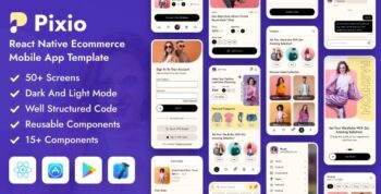 Pixio - React Native CLI eCommerce Mobile App Template