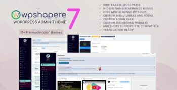 WordPress Admin Theme – WPShapere 7.0.6
