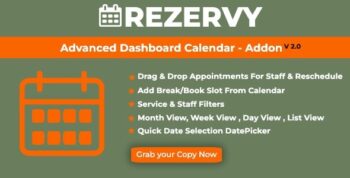 Rezervy – Drag & Drop, Month, Week, Day , List View & Filters Appointments Calendar (Add-On) 2.0