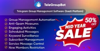 TeleGroupBot – Telegram Group Management Software (SaaS Platform) 1.6 [Extended Version]