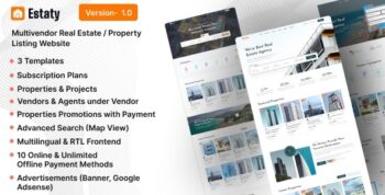 Estaty – Real Estate Marketplace Website 2.5