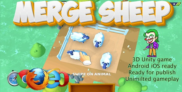 Unity game template -Merge sheep puzzle 3d source code - Codezon