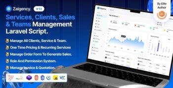 Zaigency – Services, Clients, Sales & Teams Management Laravel Script 2.5
