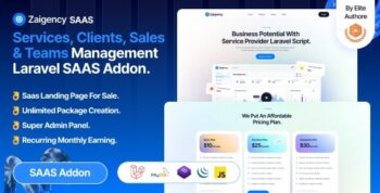 Zaigency – Services, Clients, Sales & Teams Management SAAS Addon 1.3