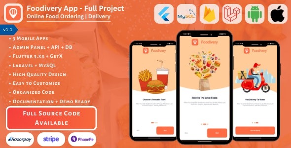 Native Foodivery App – CMS | Online Food Ordering | Delivery | Mobile Apps | Admin Panel | API + Dat 1.4