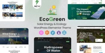 Ecogreen - Solar Energy & Ecology WordPress Elementor Theme 1.0.4