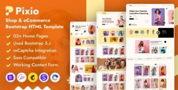 Pixio – Shop & eCommerce Bootstrap HTML Template 1.5