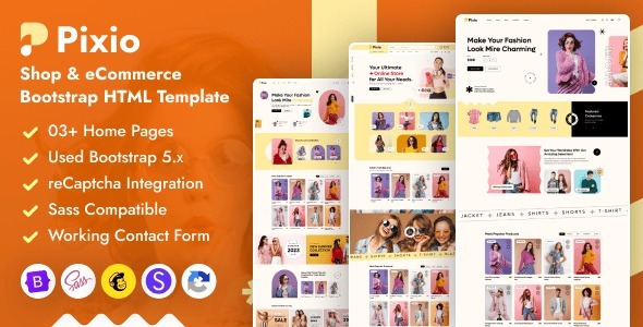 Pixio – Shop & eCommerce Bootstrap HTML Template 1.5