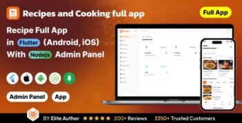 Recipe Full App in Flutter with NodeJs Backend | Cooking Guide App in Flutter