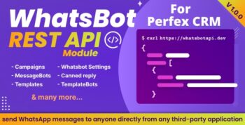 WhatsBot REST API Module for Perfex CRM - Connect your WhatsBot with third party applications 1.0.1