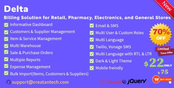Delta POS – Invoicing, Billing & Inventory Management System with GST & CRM 2.6