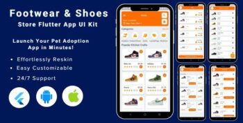 Shoes Store App -Footwear eCommerce Store Flutter Mobile App Ui Kit Template | Android & iOS
