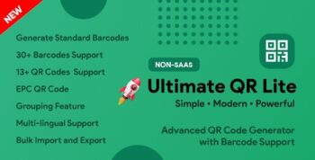 UltimateQR Lite – QR Code Generator + Barcode Generator | Laravel PHP Script | Non SaaS Version