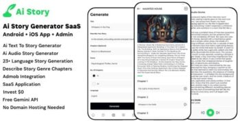 Ai Story Generator - Text To Story SaaS Ai Audio Story Admob Android iOS mobile react native Admin