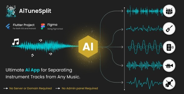 AiTuneSplit – AI separates Instruments from any music easily | Android, iOS | Full Flutter app