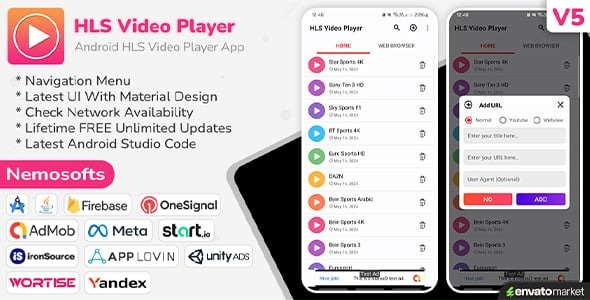 HLS Video Player Android App ( Online ) 6.0
