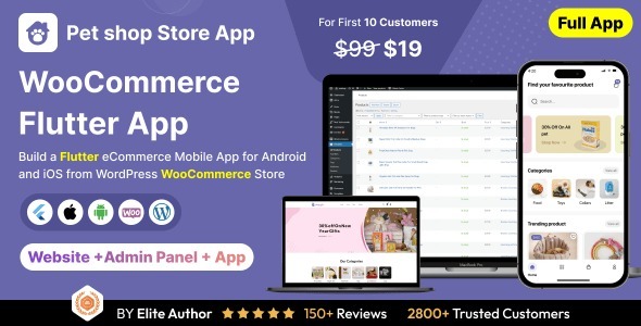 Pet Product Store App – E-commerce Store app in Flutter 3.x (Android, iOS) with WooCommerce Full App