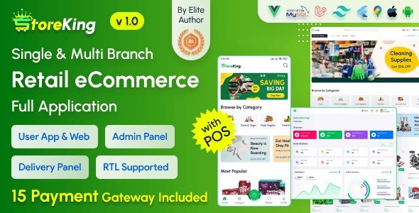 StoreKing – eCommerce (Grocery, Pharmacy, Supershop) App with Laravel Website & Admin Panel with POS 2.1