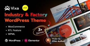 Vixa – Industry & Factory Elementor WordPress Theme 1.6
