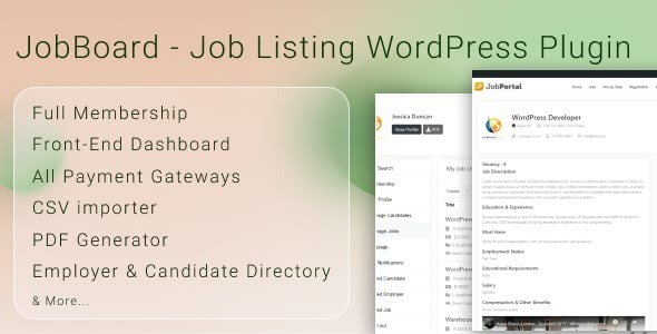 JobBoard Job Listing WordPress Plugin 1.1.6