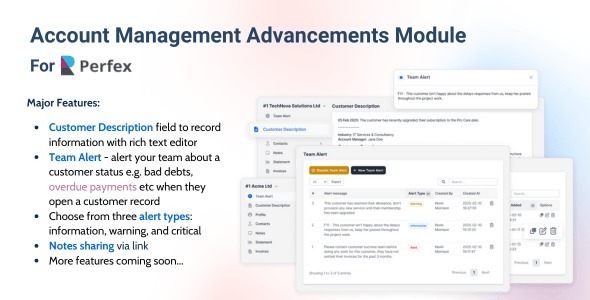 Account Management Advancements for Perfex CRM 1.1.0