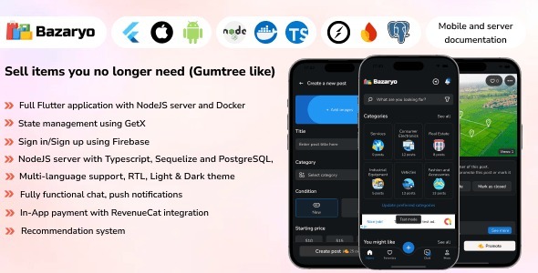 Bazaryo - Sell & Buy, Gumtree like (full application with chat)