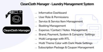 CleanCloth Manager SaaS – Laundry Management System 1.3