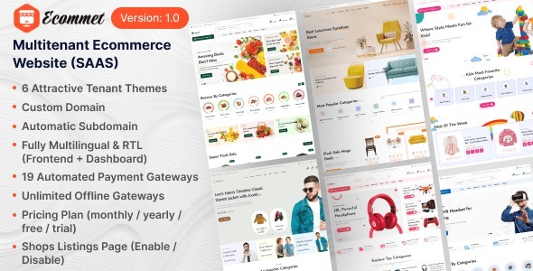 Ecommet – Multitenant Ecommerce Website (White Label) 5.0