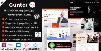 Gunter – IT Company & SEO Marketing Portfolio WordPress Theme 5.3