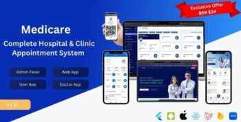 Hospital & Clinic Management System – Appointment Booking with Admin Panel, Web, User & Doctor Apps 3.2