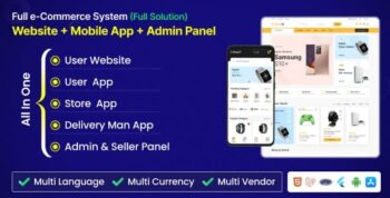 Shopo - Multivendor eCommerce Admin Panel, Website + User, Seller & Deliveryman Flutter App