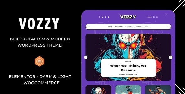 Vozzy – Modern & Neobrutalism WordPress Theme 1.6
