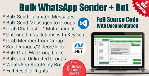 WaSender Bulk WhatsApp Sender + Group Sender + WhatsApp Auto Reply Bot 3.7.0