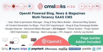 CMSLooks SAAS | OpenAI Powered Blog, News & Magazines Multi-Tenancy SAAS CMS 1.3.0