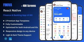 Finova - Finance, Banking, & Online Payment React Native CLI Ui Kit