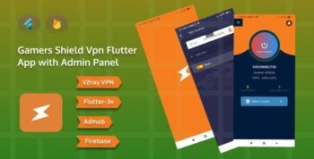 Gamers-Shield V2ray Protocol VPN Flutter App Android & IOS with Admob || In App Purchase 3.0