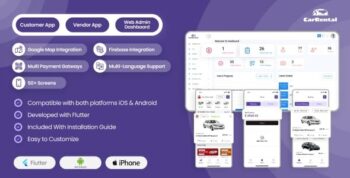Rental Solution | Best Car Rental App | Complete Taxi Rental System | Vehicle Rental App Solution 9.0
