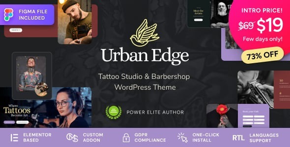 Urban Edge – Barbershop & Tattoo Studio WordPress Theme 1.1.0