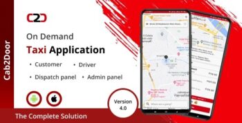 #1 Taxi App – Uber Clone – Bike Taxi – Delivery App – Ride Hailing – Cab2door 4.0