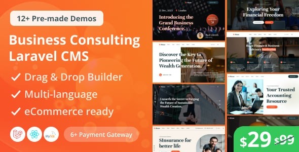 Bione – Business Consulting Laravel CMS With Live Page Builder 2.0