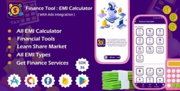 Finance Tool – EMI Calculator – Learn Share Market – Android App with Ads Integration